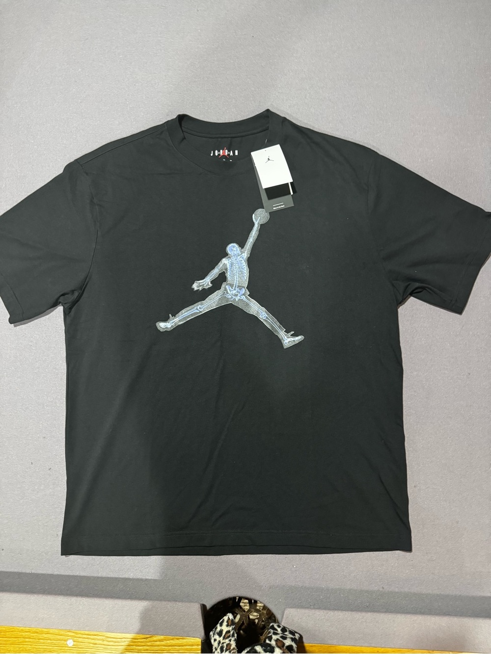 Jordan Black Short-Sleeve Tee with Reflective Jumpman